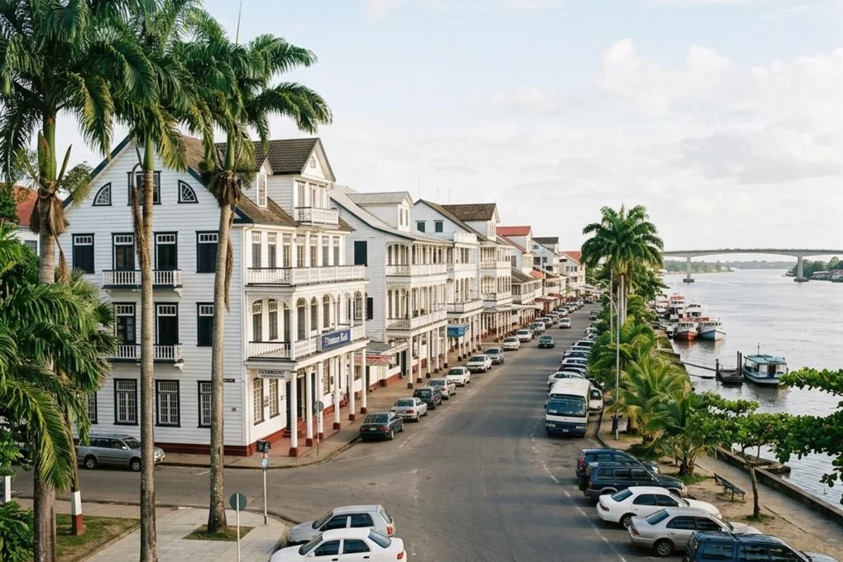 Paramaribo business district and local enterprise
